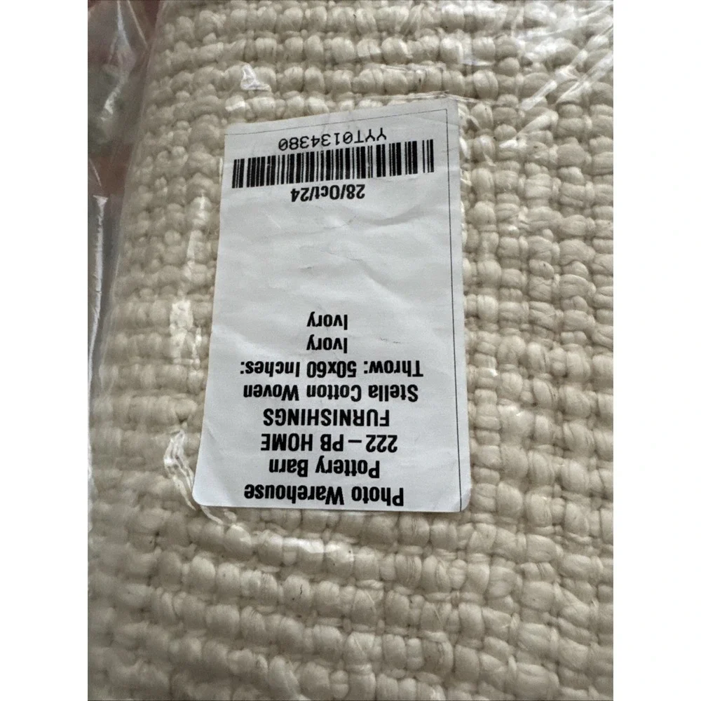 POTTERY BARN Stella Cotton THROW BLANKET 50 X 60